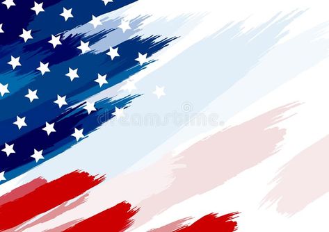 USA or american flag paintbrush on white background vector illustration. For des , #Affiliate, #paintbrush, #white, #flag, #USA, #american #ad