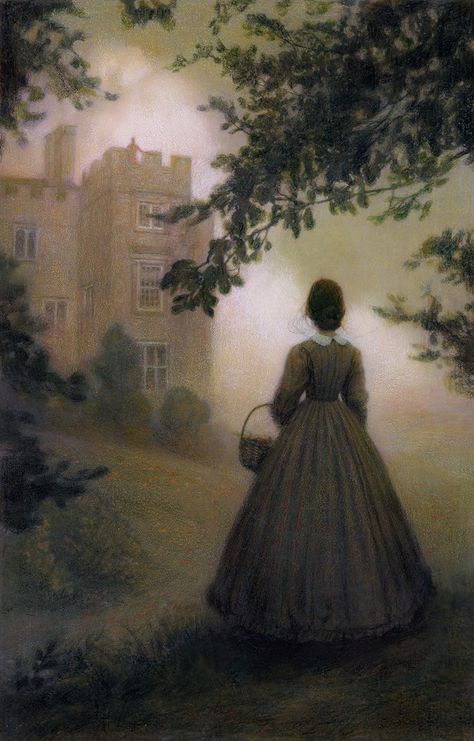 Vintage Fantasy Aesthetic, Audrey Benjaminsen, Foredge Painting, Audrey Aesthetic, Witchy Inspiration, The Turn Of The Screw, Victorian Ghost, Brontë Sisters, Art Macabre