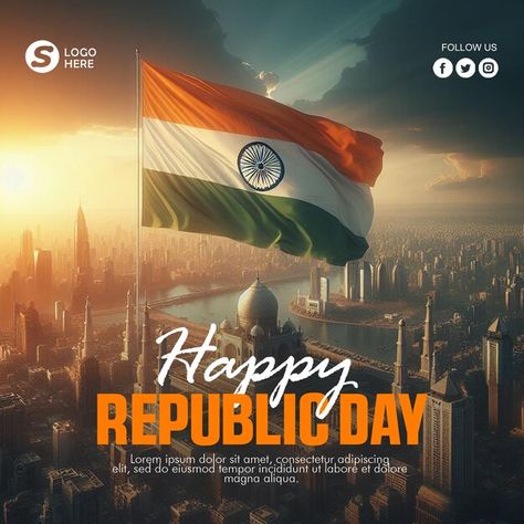 Republic Day India Creative Posters, Poster On Republic Day Of India, Happy Republic Day Text Png, 26 January Republic Day Png, Happy Republic Day 2017, Indian Republic Day, Media Poster, Happy Republic Day, Indian Flag