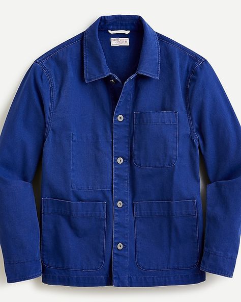 J.Crew: Wallace & Barnes Chore Jacket In Duck Canvas For Men Work Jacket Mens, Chore Jacket Men, Vest Outfits Men, Outfits Minimalist, French Workwear, Coats Men, Canvas Jacket, Chore Coat, Mens Workwear