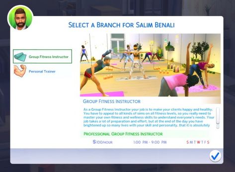 Mod The Sims: Fitness Instructor Career by PinkySimsie Ts4 Mod, Sims 4 Jobs, Sims 4 Traits, Cc Sims4, Sims 4 Game Mods, Sims 4 Body Mods, Sims 4 Expansions, Sims 4 Gameplay, Sims 4 Downloads