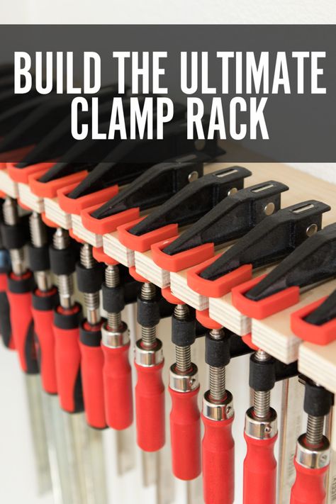 How to Make the World's Easiest Clamp Rack Clamp Rack, Clamp Storage, Woodworking Tools Workshop, Essential Woodworking Tools, Woodworking Classes, Diy Holz, Woodworking Workshop, Shop Storage, Woodworking Jigs