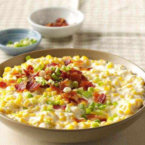 Slow Cooker Creamed Corn with Bacon Frozen Corn Recipes, Corn With Bacon, Corn Spoon Bread, Church Potluck Recipes, Slow Cooker Creamed Corn, Spoon Bread, Best Slow Cooker, Creamed Corn, Corn Recipes