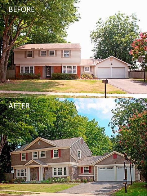 Home renovation rewind: Avoid 6 common pitfalls Exterior Remodel Before And After, Split Level Exterior, Split Level Kitchen Remodel, Renovation Plan, Architecture Renovation, House Makeovers, Home Exterior Makeover, Split Level House, Exterior Renovation