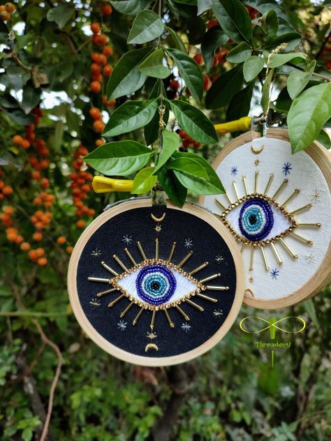 Hand embroidered evil eyes Evil Eye, Hand Embroidered, Friends Family, Embroidery, With Friends, The World