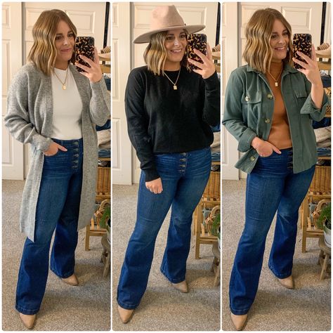 Thanksgiving Outfit Bootcut Jeans, Curvy Bootcut Jeans Outfit, Midsize Bootcut Jeans Outfit, Fall Outfits Bootcut Jeans, Bootcut Jeans Outfit Midsize, Plus Size Bootcut Jeans Outfits, Casual Flare Jeans Outfit, Plus Size Flare Jeans Outfits, Boot Cut Jeans Outfit