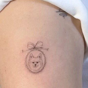 〰️ Ten 〰️ on Instagram: "few of my lovely dog pendant tattoos for you! 🐶🌷 I need a pendant of my kitty 🐈" Colored Dog Tattoo, Vintage Color Tattoo, Dog Mini Tattoo, Dog Star Tattoo, Dog Memorial Tattoos Aesthetic, Korean Dog Tattoo, Poodle Moth Tattoo, Animal Locket Tattoo, Dog Frame Tattoo