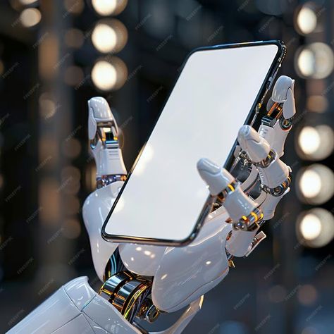 Premium Photo | There is a robot hand holding a smart phone in the air generative ai Robot Hand, Hand Phone, A Robot, Hand Holding, Smart Phone, Premium Photo, Holding Hands, Hold On, Smartphone