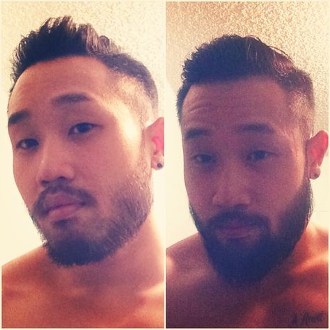 These Before-And-Afters Prove That Every Guy Looks Better With A Beard Asian Facial Hair, Beard Before And After, Tuesday Pictures, Beard Transplant, Beard Quotes, Handsome Bearded Men, Beard Envy, Instagram Feeds, Handsome Asian Men