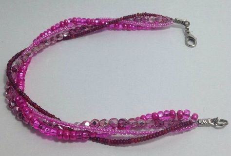 Twisted Beaded Bracelet, Twisted Bead Bracelet, Hand-strung Beaded Strand Bracelets As Gift, Multi-strand Beaded Bracelets For Jewelry Making, Adjustable Multi-strand Beaded Bracelet, Multi-strand Chain For Jewelry Making, Twist Beads, Beaded Jewelry Bracelets, Homemade Bracelets