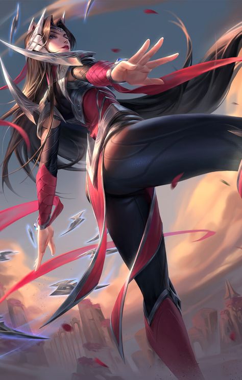 ArtStation - Irelia Ahri Wallpaper, Zed League Of Legends, Champions League Of Legends, Lol Champions, League Of Legends Characters, Lol League Of Legends, Arte Fantasy, Red Eyes, Art Anime