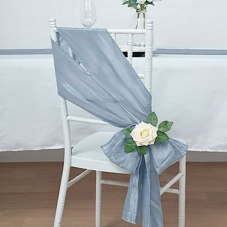 Looking to add a color accent to your chair covers? These textured taffeta chair sashes are stylish and elegant decorating solutions. High-quality taffeta fabric with an accordion crinkled design and a bit of metallic sparkle will create a sophisticated look for your dining decoration. Together with your beautiful centerpieces and table setting, these textured chair sashes will create an inviting ambiance for your guests. Great for parties, weddings, holiday dinners or any casual or formal gathe Chair Sashes Wedding, Long Edges, Bridesmaids Luncheon, Hanging Washing, Wedding Chair Sashes, Bridesmaid Luncheon, Wedding Chair Decorations, Chair Sash, Linen Chair