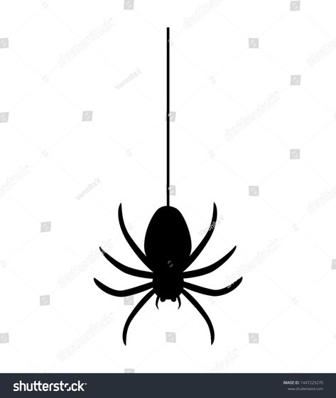 Spider hanging on spider webs thread black silhouette. Vector illustration\nisolated on white background. #Ad , #Sponsored, #webs#thread#spider#Spider Spider Clipart Black And White, Spider Hanging From Web, Spider Vector, Tattoo Spider, Spider Clipart, Spider Cartoon, Animated Spider, Cartoon Spider, Spider Illustration