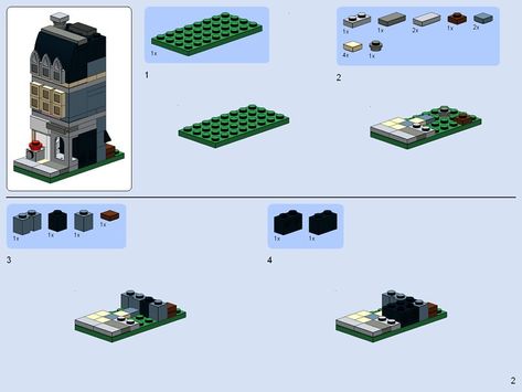 Lego Mini Modular Pet Shop Instructions | After many request… | Flickr Digital Model, Lego Micro, Micro Lego, Lego Modular, Lego Mini, Digital Designer, Modular Building, Building Instructions, Lego Instructions