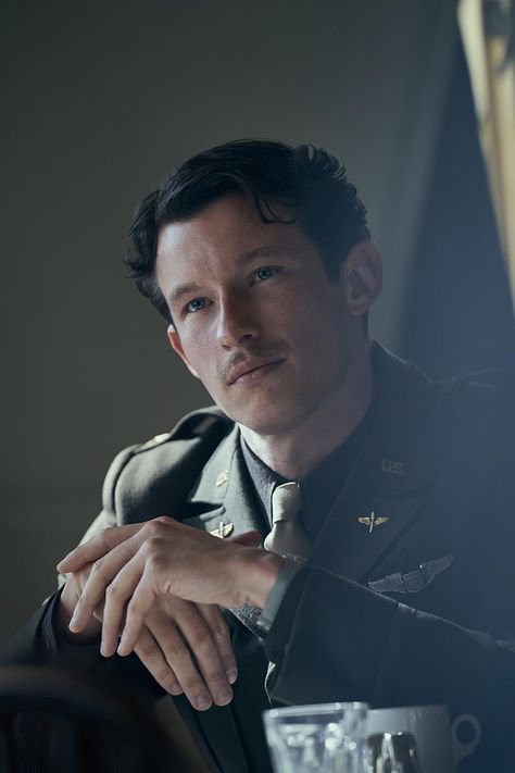 Callum Turner in Part Two (2024) Masters Of The Air, Anthony Boyle, Air Band, Callum Turner, Barry Keoghan, Band Of Brothers, Austin Butler, Steven Spielberg, January 2024