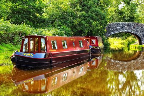 The Best Way to See Wales Is by Canal Boat — Here's How to Plan Your Trip Barge Boat, Canal Boats, Pembrokeshire Coast, Abandoned Ships, Brecon Beacons, Boat Trip, Canal Boat, River Boat, Beach Hut