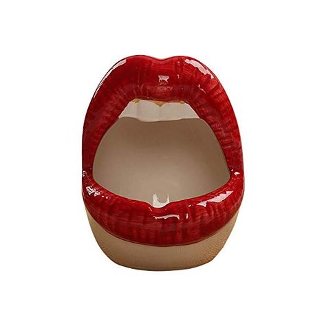 Amazon.com: LLQUS Creative Ceramic Ashtray Cigar Ash Holder Big Lips Shape Decoration for Home Office Tabletop Bar (A): Gateway Ceramics Ashtray, Clothing Exchange, Ceramic Ashtray, Fantasy Gifts, Kitchen Cleaner, Mini Gift, Lip Shapes, Vintage Ashtray, Big Mouth