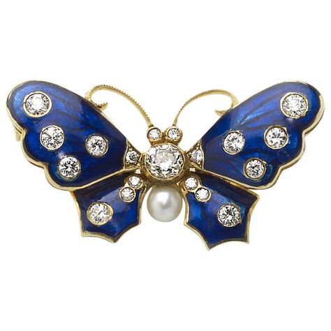 Blue enamel pearl diamond gold brooch For Sale Blue Diamond Jewelry, Gold Pearl Jewelry, Gemstone Brooch, Edwardian Jewelry, Insect Jewelry, Gold Brooch, Antique Brooches, Diamond Brooch, Gold Diamond Jewelry