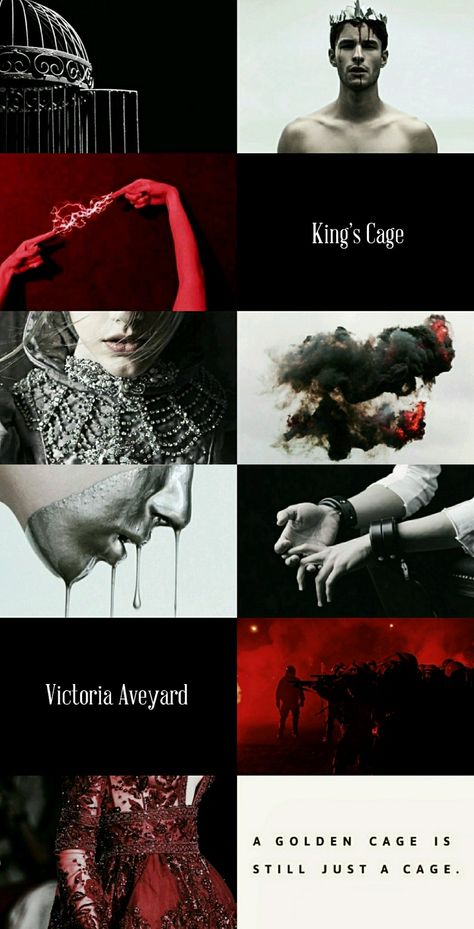 King's Cage by Victoria Aveyard Kings Cage Fanart, Kings Cage, The Red Queen Series, Book Collage, Victoria Aveyard, Bookish Stuff, George Rr Martin, Red Queen, Book Dragon