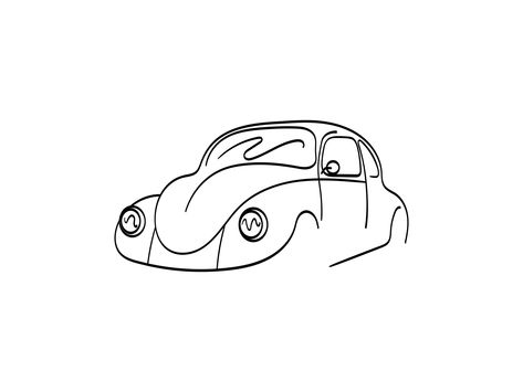 VW Beetle Lineart Logo Illustration by Murat Boğazkesenli on Dribbble Volkswagen Beetle Drawing Easy, Slug Bug Tattoo, Vw Beetle Tattoo Simple, Vw Beetle Tattoo Ideas, Beetle Car Tattoo, Volkswagen Bug Tattoo, Car Lineart, Volkswagen Beetle Tattoo, Buggy Tattoo