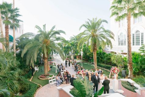 Florida Bride and Groom Exchanging Wedding Ceremony Vows on Steps of Historic St. Pete Wedding Venue The Don Cesar Don Cesar Wedding, Wedding Ceremony Vows, Ceremony Vows, Don Cesar Hotel, The Don Cesar, Ballroom Wedding Reception, Tampa Wedding Venue, Don Cesar, St Pete Wedding