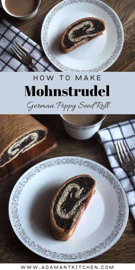 Poppy Seed Strudel Recipes, Poppy Seed Pastry, Poppy Seed Strudel, Solo Poppy Seed Filling Recipes, Poppyseed Dessert Recipes, German Poppyseed Cake, Poppyseed Strudel, German Strudel, Poppyseed Recipes