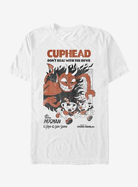 Mugman And Cuphead, Dr Wardrobe, Desain Buklet, Deal With The Devil, Down South, Slim Fit Shorts, Retro Tshirt, The Devil, Shirt Ideas