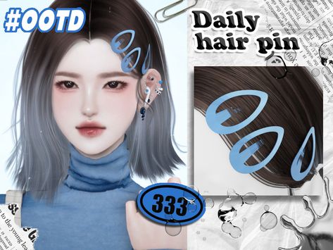 asan333's 333-Daily hair pin Cc Accessories, Sim4 Cc, Ts4 Mods, Mod Hair, Shiny Eyes, Natural Face Skin Care, Sims 4 Game Mods, Free Sims, Sims4 Clothes