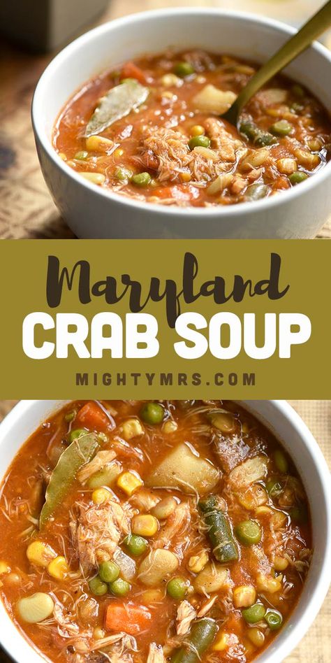 Md Crab Soup Recipe, Maryland Crab Soup Recipe, Crab Soup Recipe, Maryland Crab Soup, Crab Soup Recipes, Lump Crab Meat, Lump Crab, Crab Soup, Best Soup Recipes