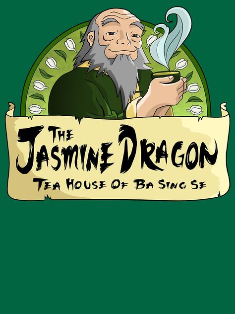 Jasmine Dragon Tea Shop, Jasmine Dragon, Avatar Legend Of Aang, Dragon Sticker, Dragon Tea, Jasmine Tea, Avatar Airbender, Tea Art, Legend Of Korra