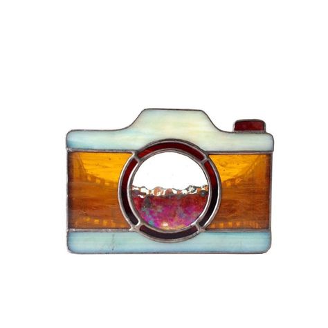 Stained Glass Business, Camera Decor, Photographic Film, Beautiful Office, Stained Glass Decor, Stained Glass Ornaments, Stained Glass Jewelry, Card Display, Retro Camera