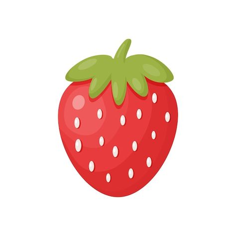 Vector ripe juicy strawberry | Premium Vector #Freepik #vector #strawberry #red-fruits #red-berries #berry Strawberry Logo, Strawberry Vector, Strawberry Cartoon, Strawberry Pictures, Cartoon Strawberry, Strawberry Icing, Cut Strawberries, Juice Branding, Fruit Cartoon