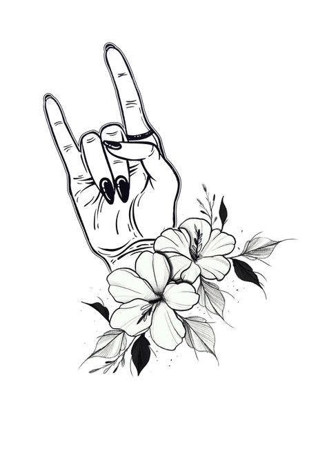 Devil horns: Woman tattoo sketch Horns Up Tattoo, Good And Evil Tattoos Simple, Metal Horns Tattoo, Devils Horns Tattoo, Rock And Roll Hand Tattoo, Rock Symbol Tattoo, Rock N Roll Hand Tattoo, Rock On Hand Tattoo, Rock On Tattoo Hand