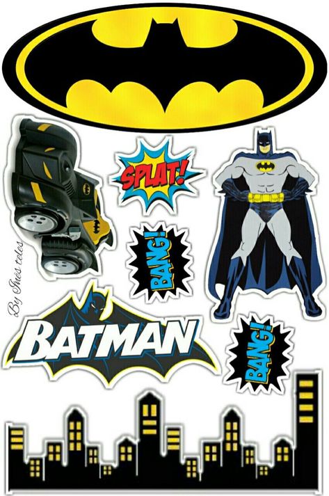 Topos De Bolo Do Batman Em 2023 E0A Batman Toppers Free Printable, Batman Cake Topper Printable, Batman Topper, Batman Cute, Spiderman Topper, Batman Party Decorations, Avengers Cake Topper, Batman Themed Birthday Party, Batman Cake Topper