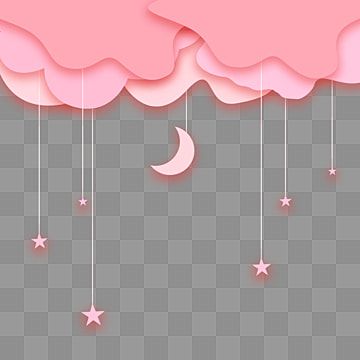 Clouds Png, Pink Heart Background, Pink Overlay, Clouds Pink, Moon Png, Paper Clouds, Star Png, Clouds And Stars, Cartoon Clouds