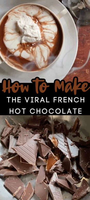 How to make French hot chocolate! French Drinking Chocolate, Belgian Hot Chocolate Recipe, Hot Chocolate With Real Chocolate, Carette Paris Hot Chocolate Recipe, French Style Hot Chocolate, High Flavanol Hot Chocolate, Belgian Hot Chocolate, French Hot Cocoa Recipe, Parisian Hot Chocolate Recipe