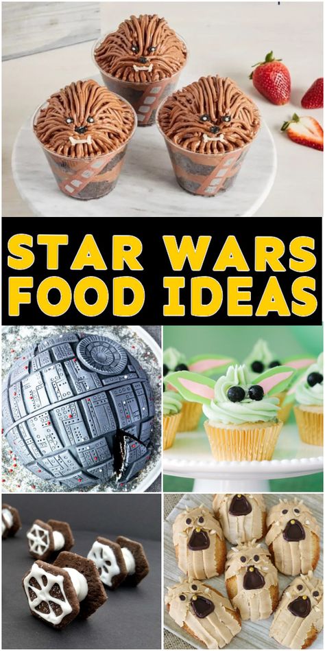 Star Wars Food Ideas, Star Wars Movie Night, Star Wars Themed Food, Star Wars Dessert, Star Wars Snacks, Star Wars Party Food, Star Wars Themed Birthday Party, Star Wars Cupcakes, Star Wars Baby Shower