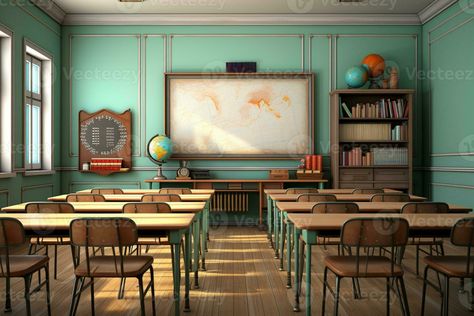 Interior of a classroom with natural light AI generated Indian Classroom, Classroom Aesthetic, Environment Reference, High School Fashion, Photoshop Design Ideas, Motion Video, Classroom Environment, School Style, Background 3d