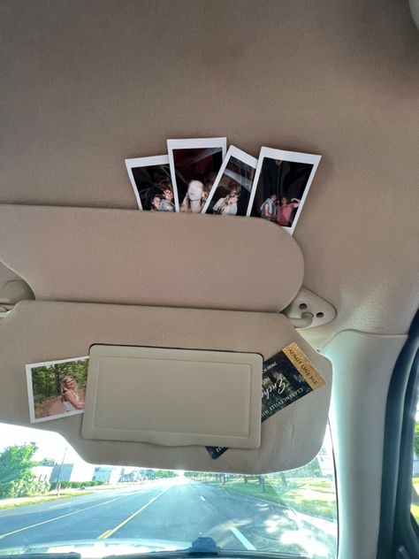 car decor| polaroids| picture of girlfriend Car Decorations Polaroid, Polaroid Car Decor, Interior Of Car Aesthetic, Car Interior Pictures, Picture Of Girlfriend In Car, Cheap Car Aesthetic, Dash Board Car Decor, Polaroid In Car, Minimalist Car Decor