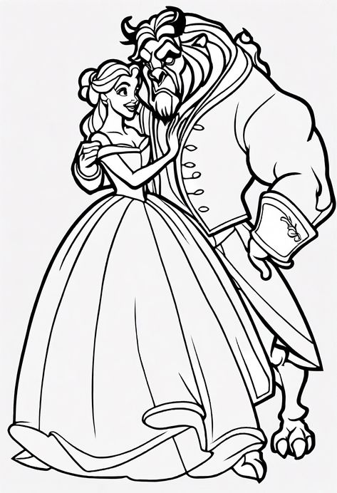 Explore and print free Beauty And The Beast coloring pages. Perfect for all ages. Over 1 free and printable coloring pages available! Beauty And The Beast Coloring, Cinnamoroll Christmas, Personalized Coloring Book, Ice Cream Coloring Pages, Color By Number Printable, People Coloring Pages, Baby Coloring Pages, Old Picture Frames, Coloring Pages Free Printable