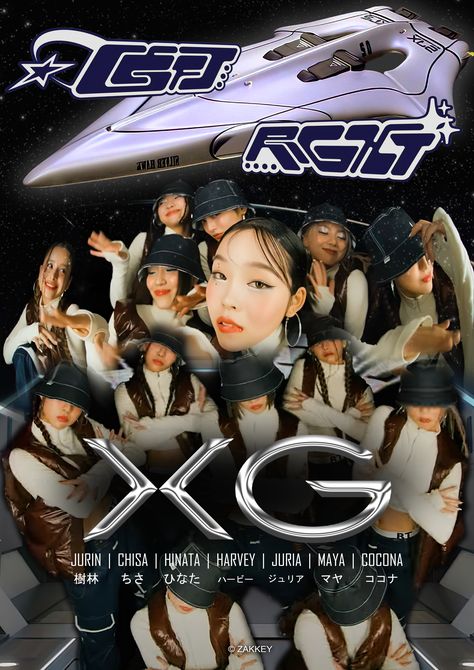 XG Left Right Poster Fanmade Xg Wallpaper Left Right, Xg Posters Aesthetic, Japanese Magazine Aesthetic, Xg Poster, Xg Shooting Star, Kpop Printables, Pink Aesthetic Icon, Xg Hinata, Y2k Cyberpunk