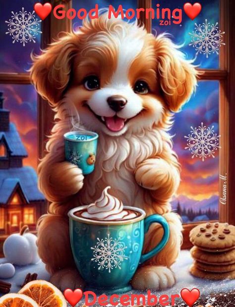 Good Morning Puppy, Good Morning Dog, Funny Good Morning Wishes, Good Morning Animals, Good Morning Hug, Teddy Pictures, Christmas Tree Pictures, Morning Memes, Cute Good Morning Images