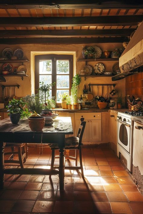 16 Tuscan Kitchen Ideas That Bring Italian Charm to Your Home! - My Decor Inspo Old Italian Kitchen, Italian Villa Kitchen, Tuscan Kitchen Ideas, Italian Homes Interiors, Italian Home Aesthetic, Vintage Italian Kitchen, Italian Cottage, Stone Arches, Italian Kitchen Design