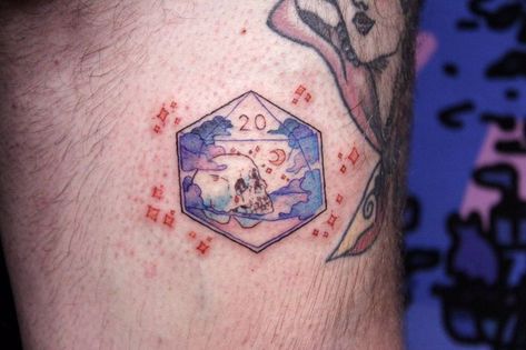 Dnd Dice Tattoo, D20 Tattoo, Tattoo Dice, Dnd Tattoo, Dice Tattoo, Nerd Tattoo, Sick Tattoo, D Tattoo, Cat Tattoo Designs