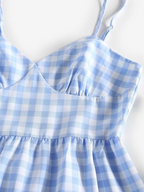 Pastel Gingham, Cool Summer Outfits, Beauty Items, Types Of Dresses, Tiered Dress, Mini Dresses, Beach Day, Women Collection, Sundress