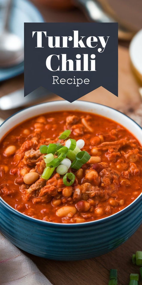 Discover a hearty and healthy Turkey Chili Recipe perfect for cozy nights. Made with lean ground turkey, beans, and aromatic spices for a deliciously satisfying meal. Chili Turkey Recipe, Turkey Chili Stovetop, Turkey Chilli Recipes, Turkey Chilli Recipe, Pinto Bean Chili Recipe, Healthy Turkey Chili Recipe, Spicy Turkey Chili, Ground Turkey Chili Recipe, Healthy Turkey Chili