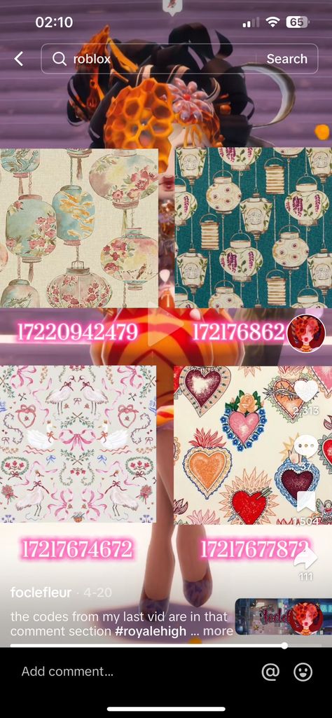 Royale High Design Patterns, Royale High Custom Patterns, Royal High Decal Id Codes Clothes, Rh Patterns, Rh Decals, Royals High, Royale High Journal Ideas, Rh Design, Rh Outfits