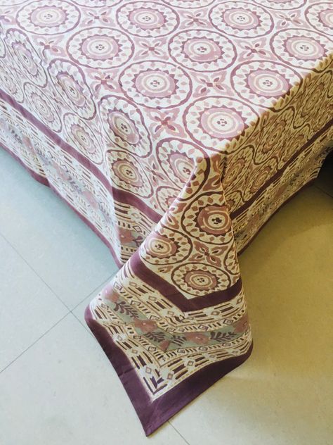 Indian Block Print tablecloth, Floral Cotton Table Cover, Table Cloth Runner Mats Napkins Set ,Blue Jaipur Tablecloth, Rectangle Table Cloth by TagaaibyRoshni on Etsy Rectangle Table Cloth, Table Cloth Runner, Pink Quilts, Queen Size Quilt, Indian Block Print, Quilts For Sale, Floral Quilt, Cotton Tablecloths, Rectangle Table