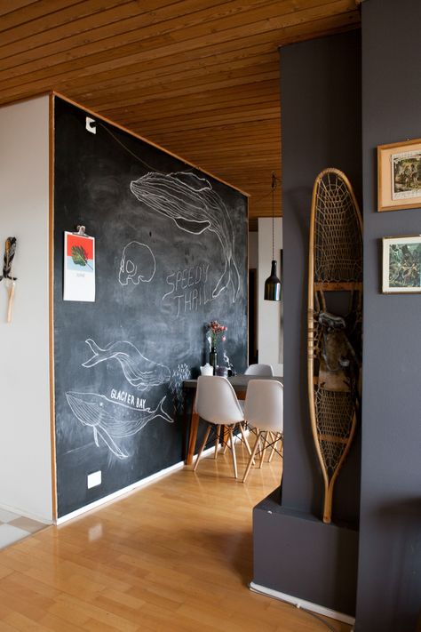 Bedroom Attic, Blackboard Wall, Large Chalkboard, Room Of One's Own, Attic Apartment, Freestanding Kitchen, Board Wall, Chalkboard Wall, Parallel Universe