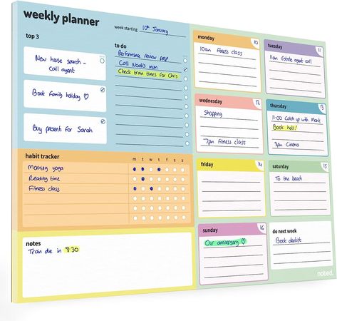 Anniversary Note, Desktop Planner, Essential Office Supplies, Weekly Desk Planner, Weekly Planner Notepad, Weekly Planner Pad, Desk Planner, Desk Organiser, Undated Weekly Planner